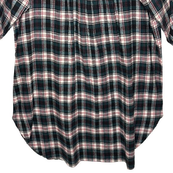 Kathy Ireland Green Tartan Plaid Maxi Length Flannel Night Gown 4X Long Sleeve - Picture 4 of 14